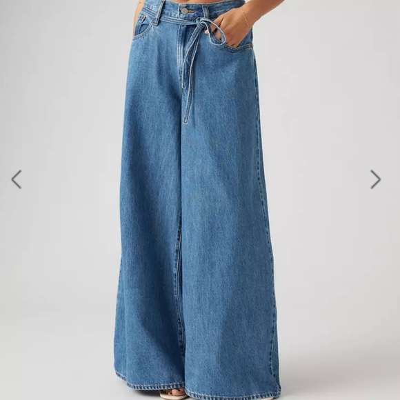 Levi's Denim - Levi's XL SUPERWIDE High Waist Blue Flare Wide Leg Jeans